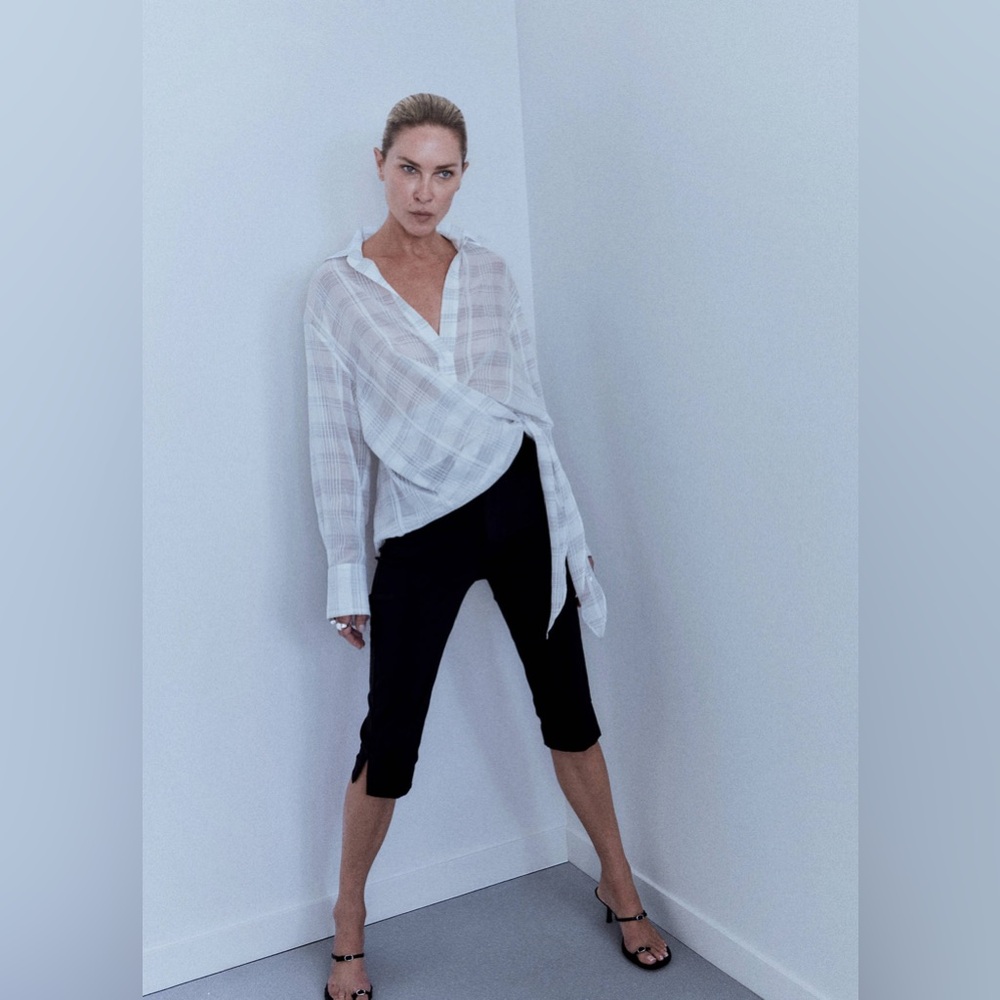 NWT MANGO Capri Trousers With Openings